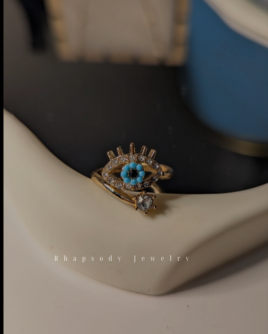 Turkish Eye ring (adjustable)