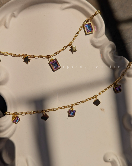 Purple charm bracelet