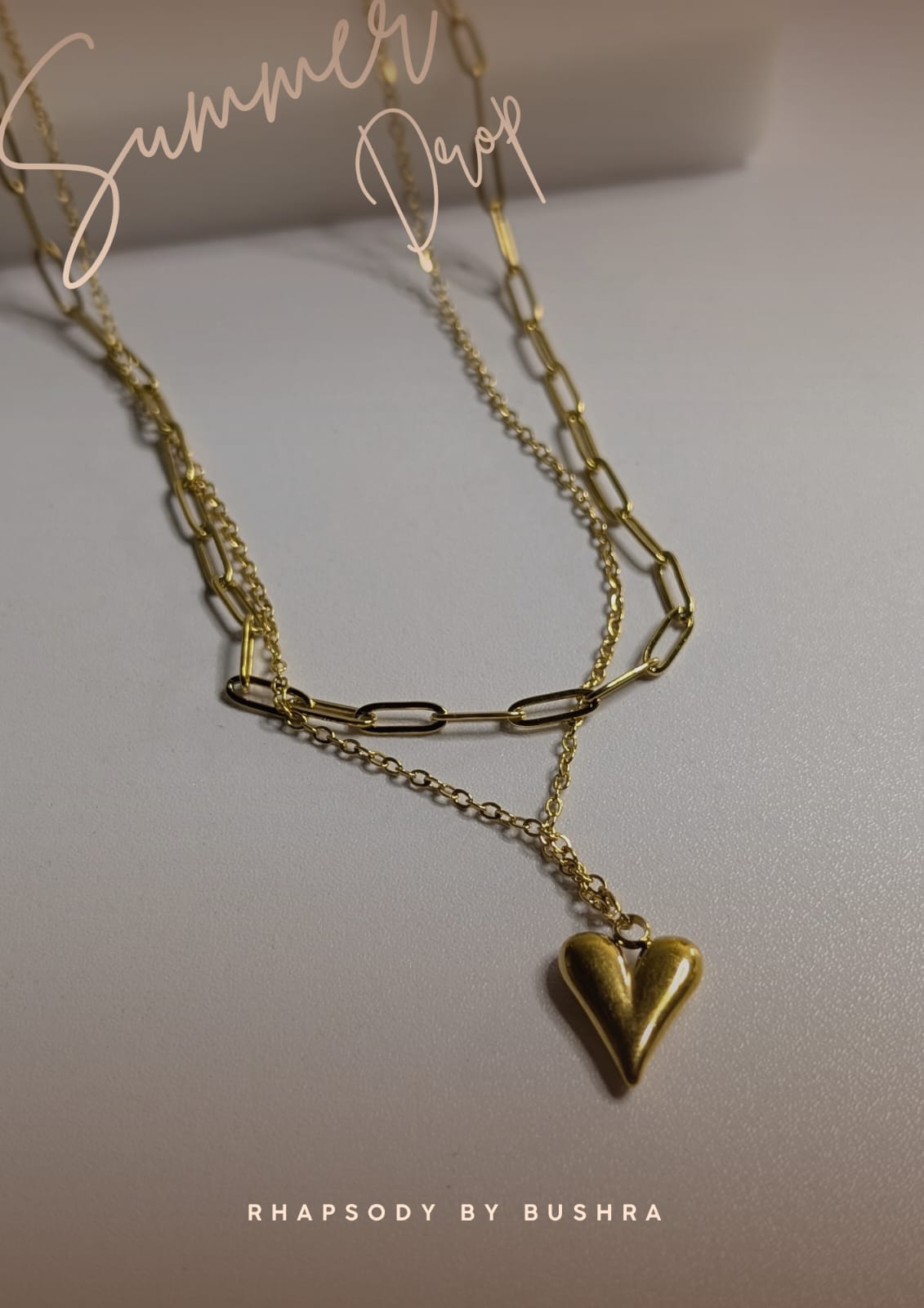 Double layer heart necklace
