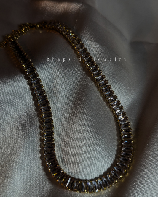 Tennis Necklace(white rhinestone)