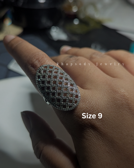 Lattice Luxe Zircon Ring