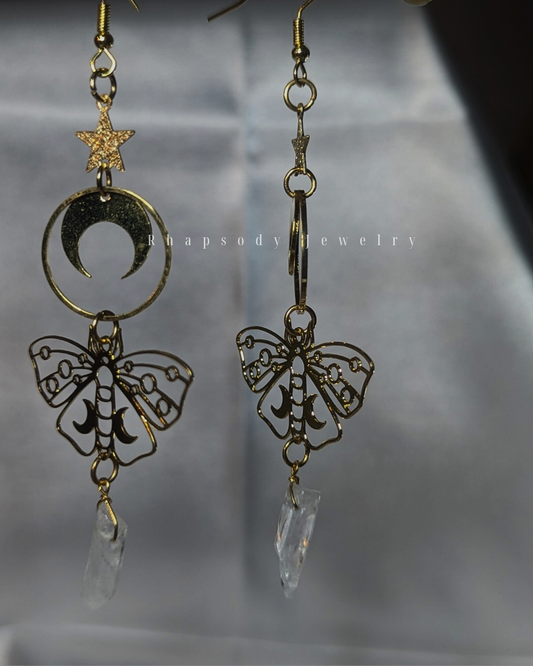 Moth-Moon Handmade Earrings