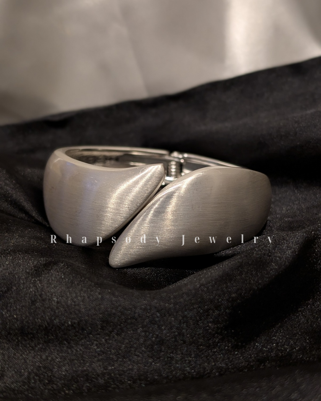 Chunky Brushed Silver cuff 2