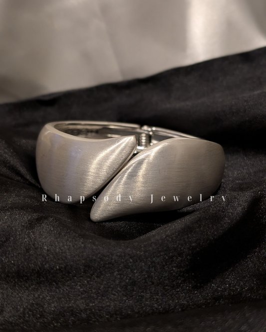 Chunky Brushed Silver cuff 2