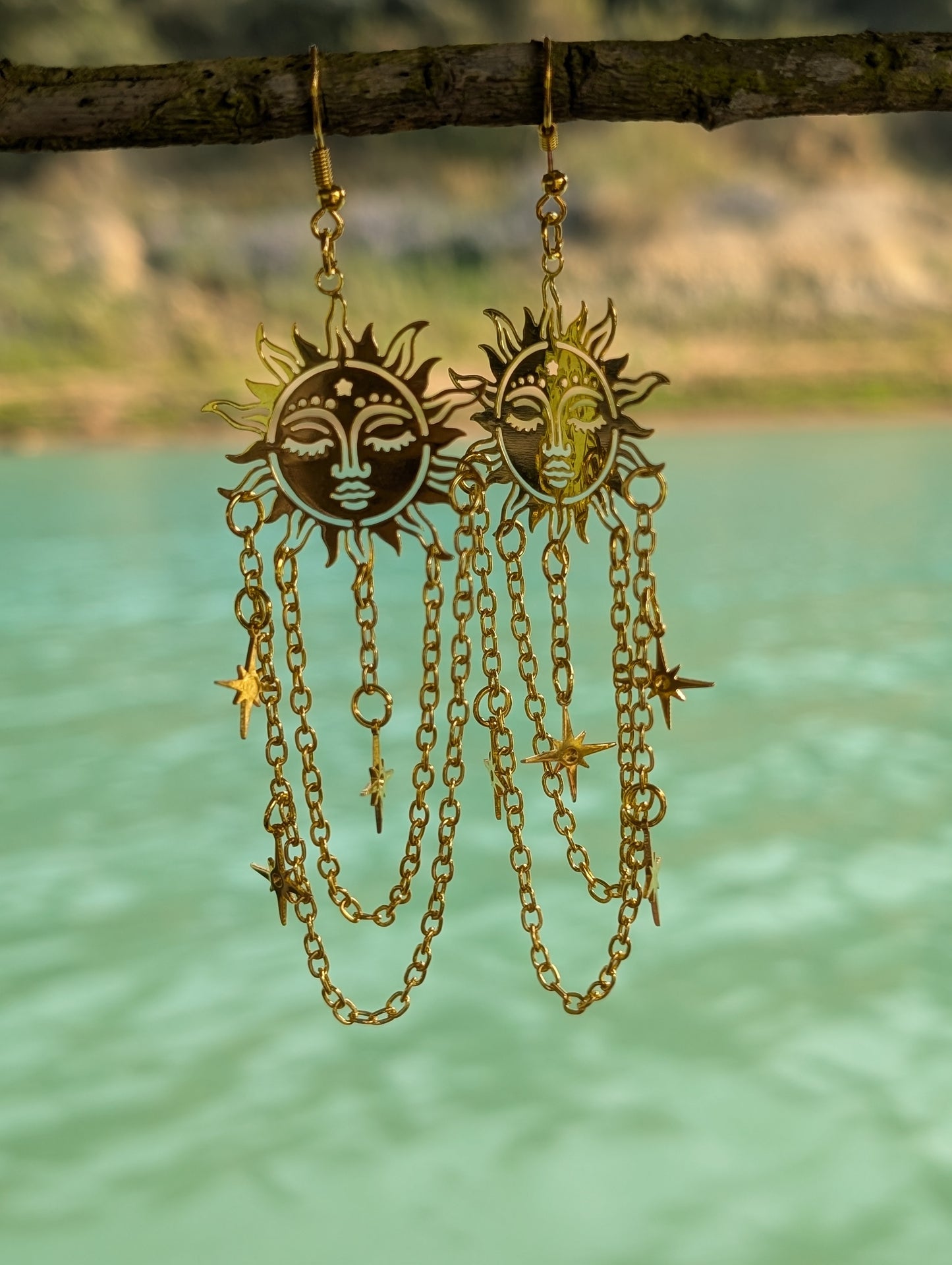Handmade Sun Dangle Earrings