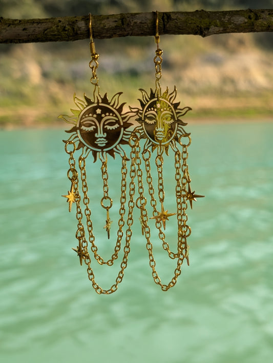 Handmade Sun Dangle Earrings