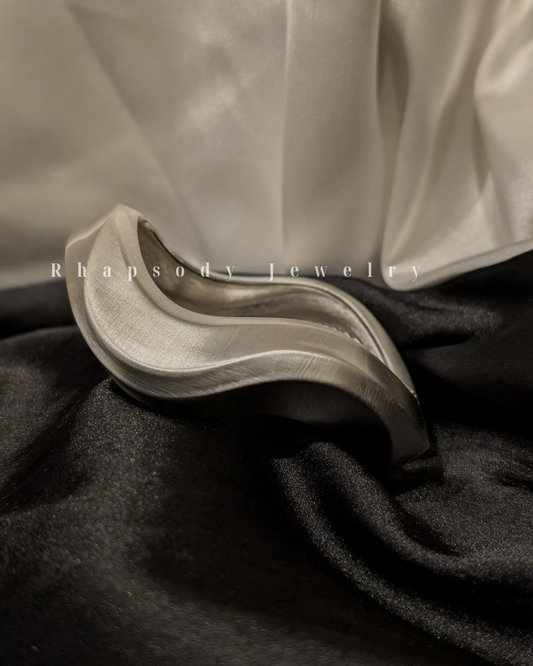 Chunky Brushed Silver cuff 3