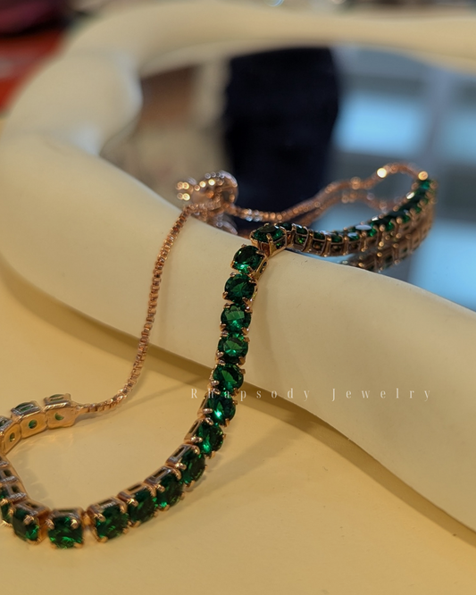 Tennis bracelet Emerald green
