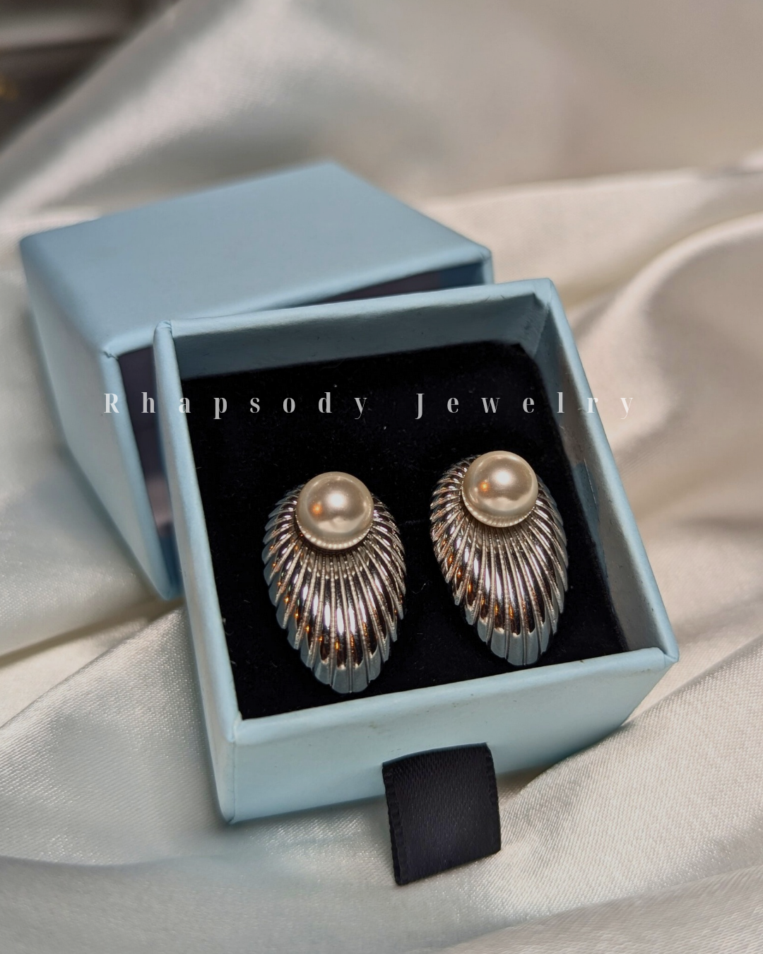 Pearl stud earrings