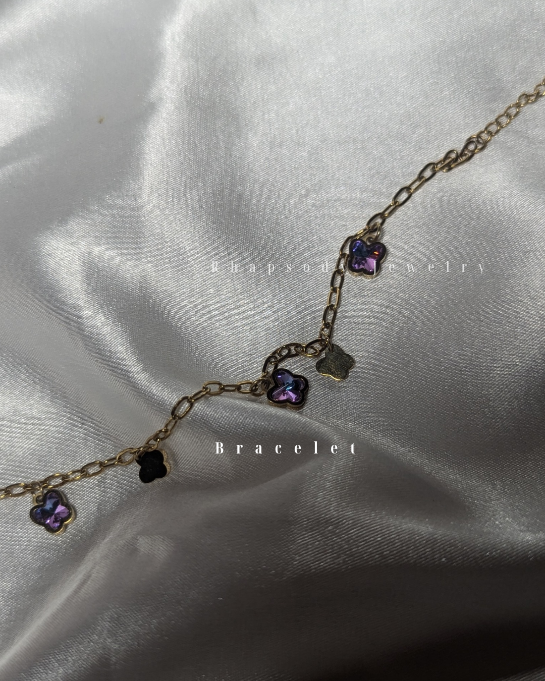 Purple charm bracelet
