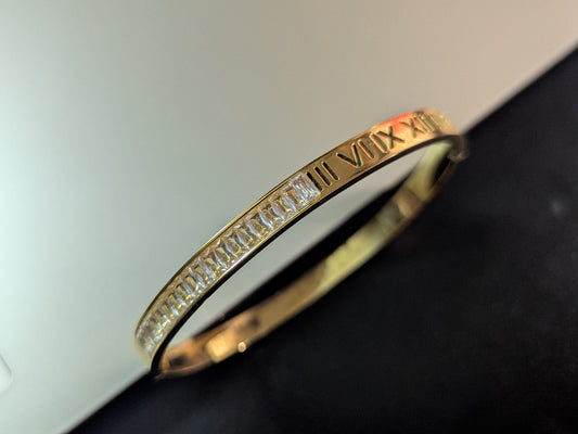 Roman numerals cuff bangle