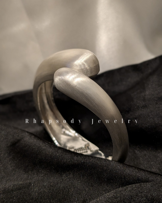 Chunky brushed silver Cuff 1